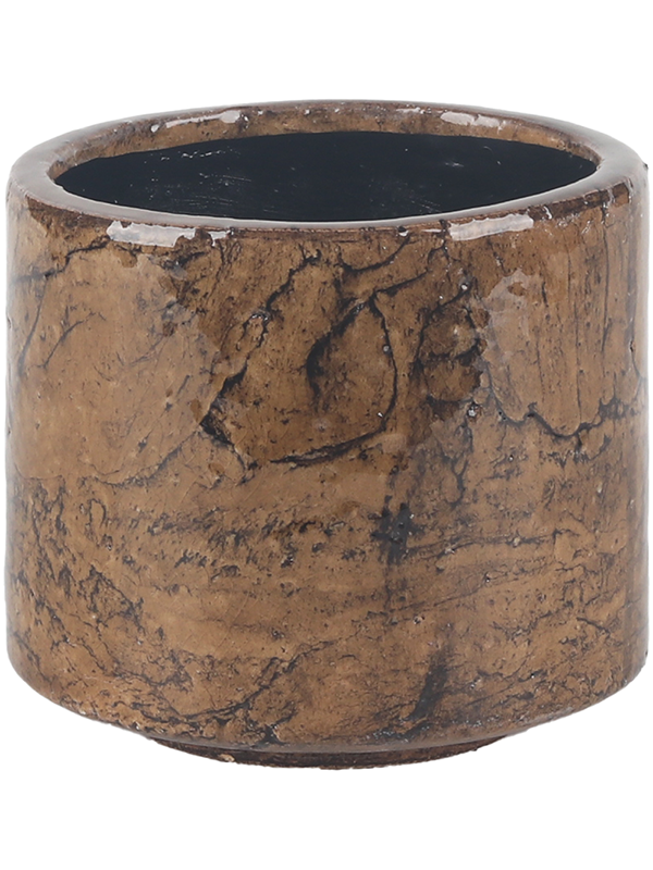 Fracture Plant Pot 28cm Height 27cm Dia Pot Black Brown
