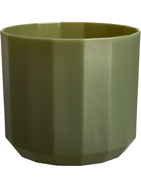 Facet Plant Pot 13cm Height 13.5cm Dia Round Forest Green