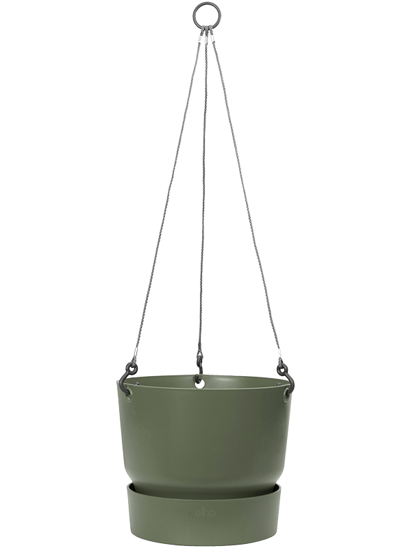 Greenville Plant Pot 21cm Height 23cm Dia Hanging Basket Leaf Green