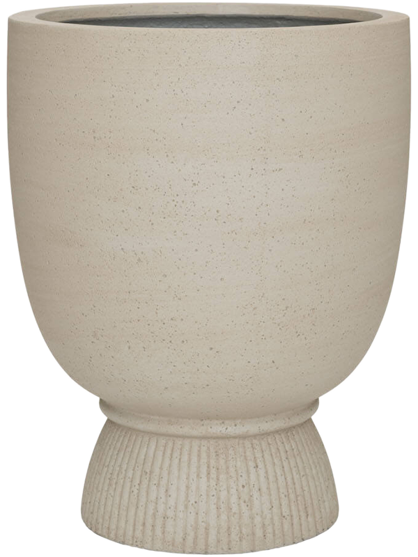Cement & Stone Plant Pot 68cm Height 45cm Dia Jola High L Beige Washed