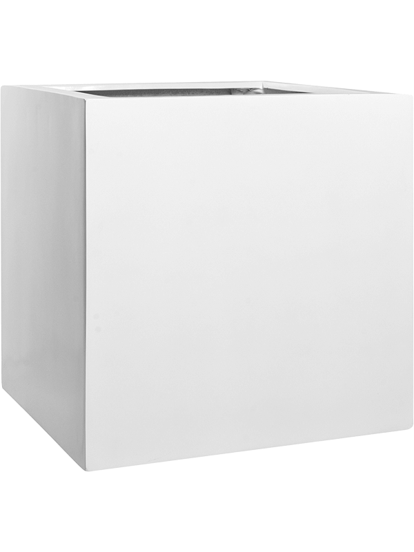 Fiberstone Plant Pot 60cm Height 55cm Dia Block XL Glossy White