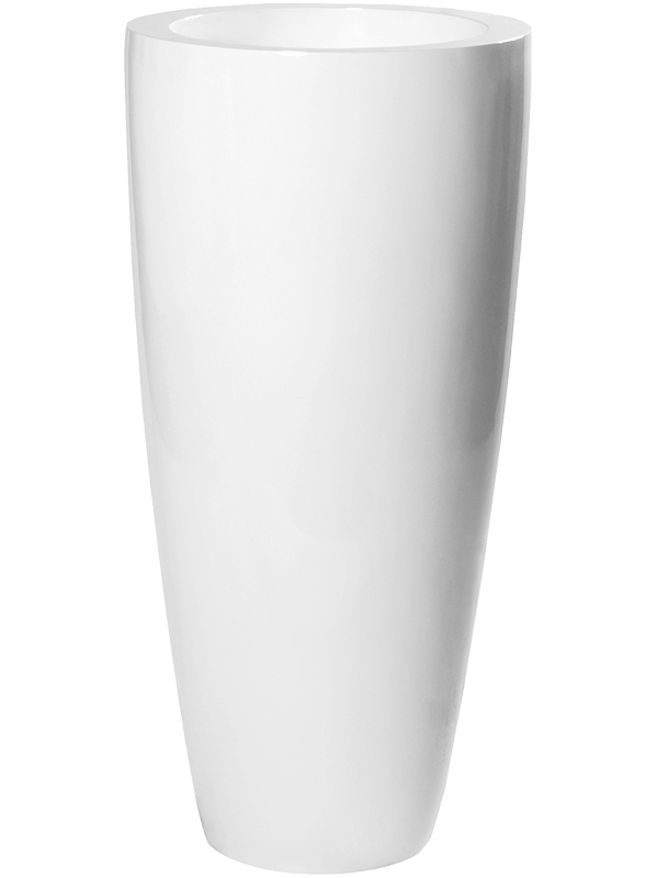 Fiberstone Plant Pot 80cm Height 29cm Dia Dax L Glossy White