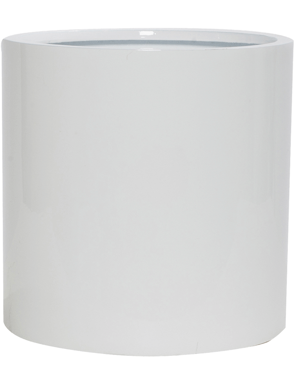 Fiberstone Plant Pot 20cm Height 19cm Dia Puk M Glossy White