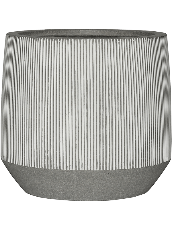 Ridged Plant Pot 28cm Height 24cm Dia Harith S, White Stripe