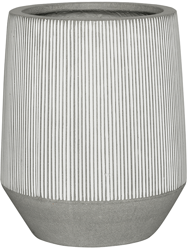 Ridged Plant Pot 48cm Height 29cm Dia Harith High S, White Stripe