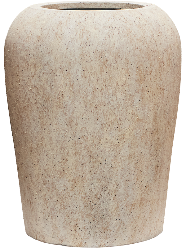 Mineral Plant Pot 51cm Height 23cm Dia Lena XS Travertine Beige