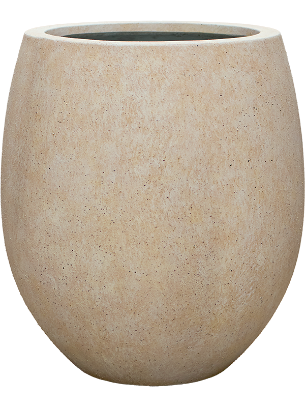Mineral Plant Pot 43cm Height 27cm Dia Hailey M Travertine Beige
