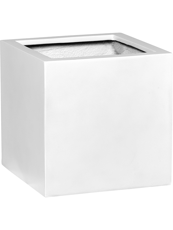 Fiberstone Plant Pot 70cm Height 63cm Dia Block XXL Matt white
