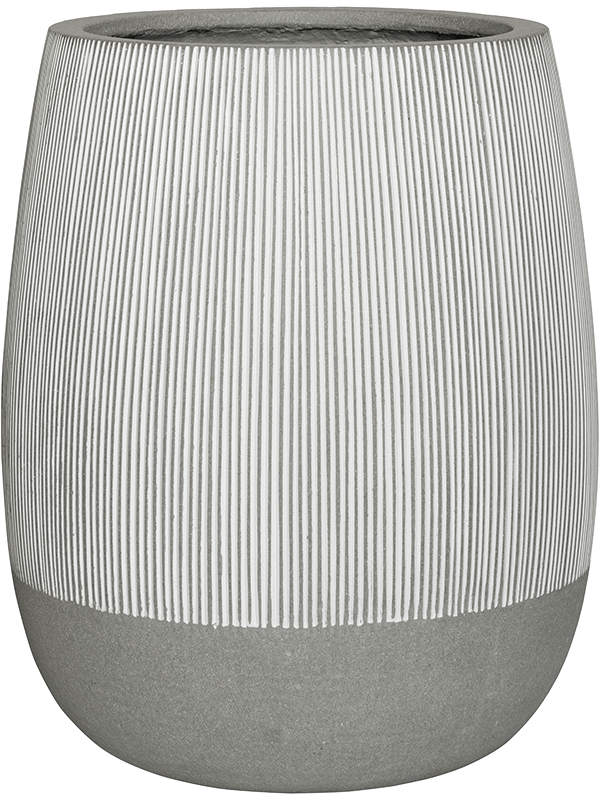 Ridged Plant Pot 60cm Height 39cm Dia Perry L, White Stripe