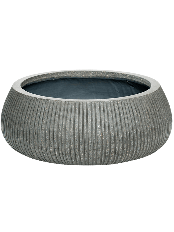 Ridged Vertically Plant Pot 14cm Height 35cm Dia Eileen XL Dark Grey