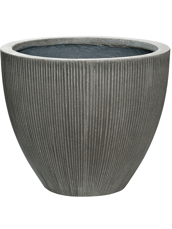 Ridged Vertically Plant Pot 34cm Height 39cm Dia Jesslyn XS Dark Grey