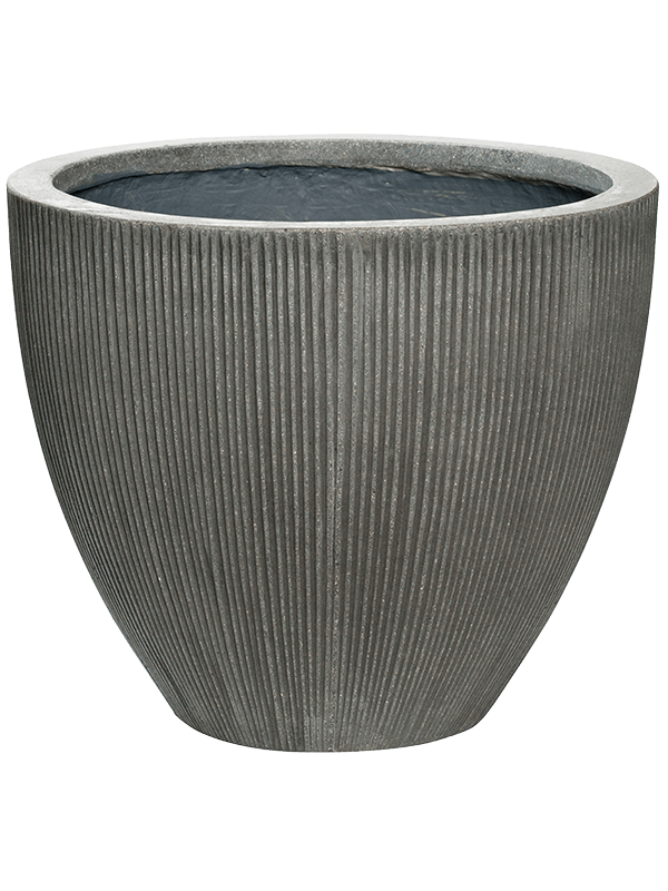 Ridged Vertically Plant Pot 43cm Height 46cm Dia Jesslyn S Dark Grey