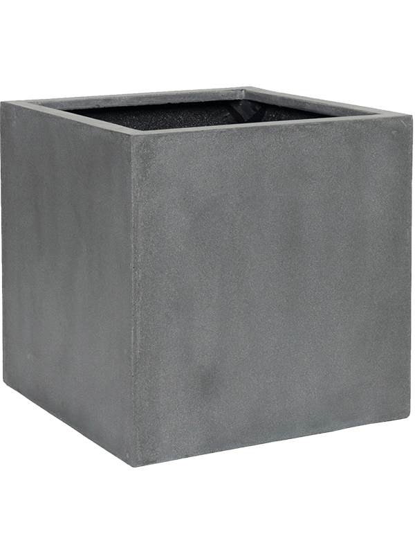 Fiberstone Plant Pot 50cm Height 45cm Dia Block L Grey