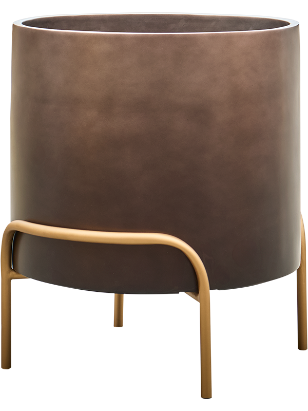 Baq Gradient Elevated Plant Pot 53cm Height 42cm Dia Cylinder Low Matt Coffee ( + voet)