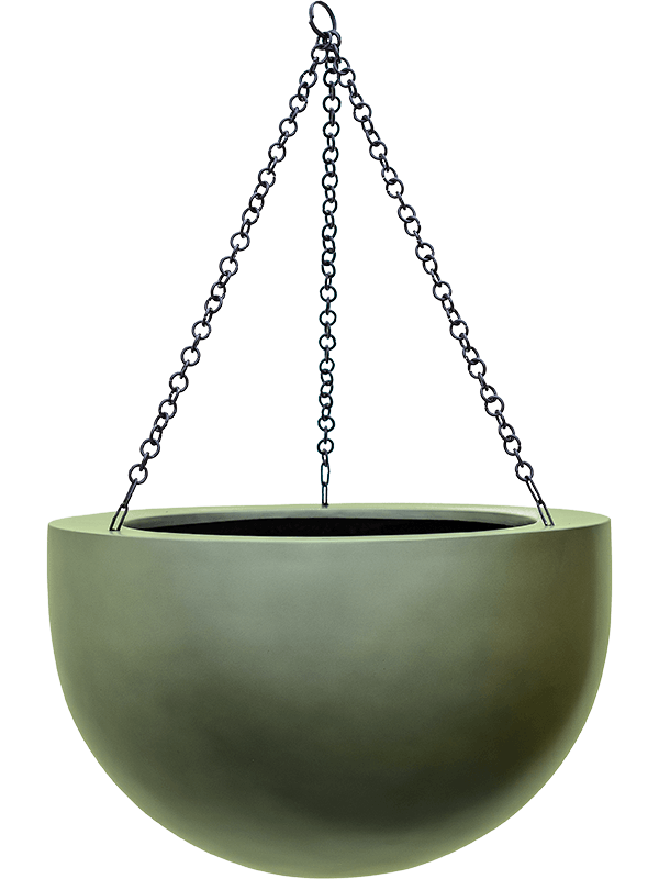 Baq Gradient Plant Pot 24cm Height 28cm Dia Hanging Bowl Matt Forest Green