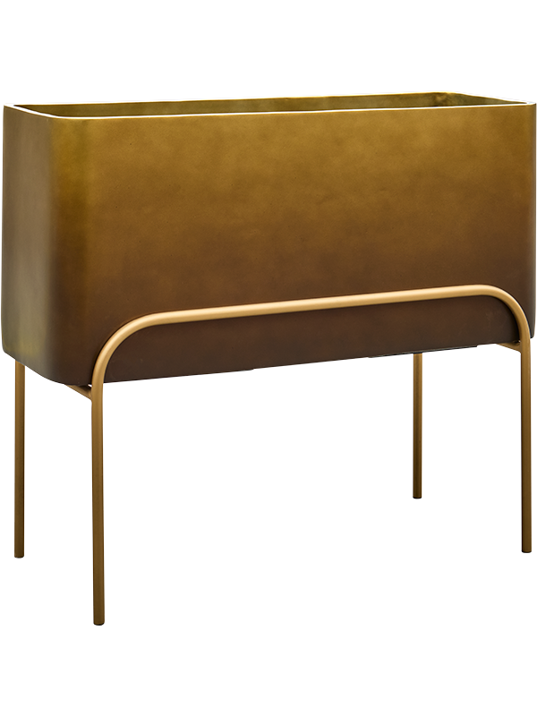 Baq Gradient Elevated Plant Pot 69cm Dia Rectangle High Matt Honey ( + voet)