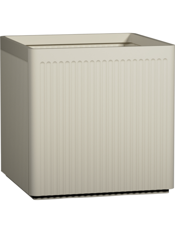 Ionic Plant Pot 60cm Height 56cm Dia Block Linea XL, Silk White