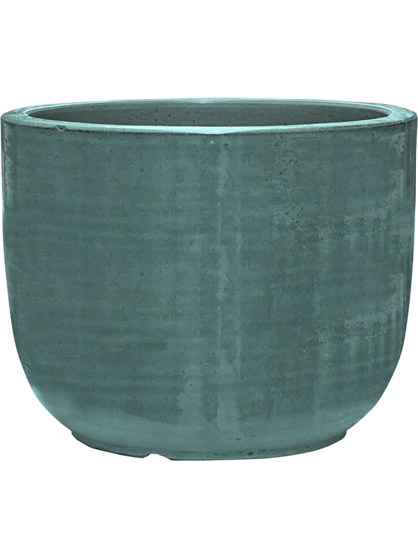 Plain Striped Plant Pot 21cm Height 23cm Dia Couple Aqua