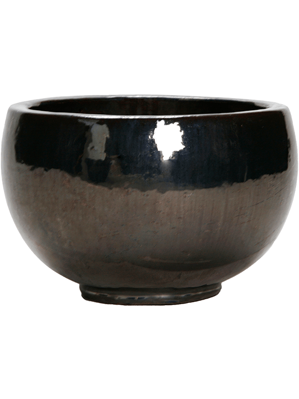 Plain Plant Pot 29cm Height 36cm Dia Bowl Metal Glaze