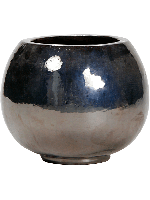 Plain Plant Pot 38cm Height 28cm Dia Globe Metal Glaze
