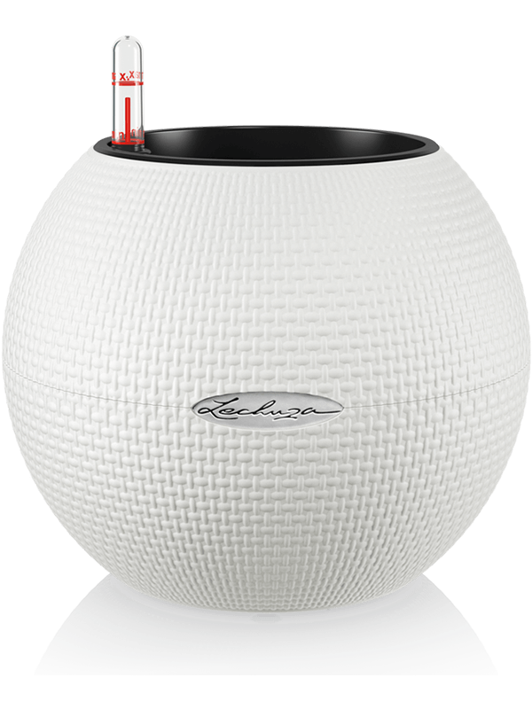 Lechuza Puro Color 20 Plant Pot 16cm Height 12cm Dia All Inclusive Set White