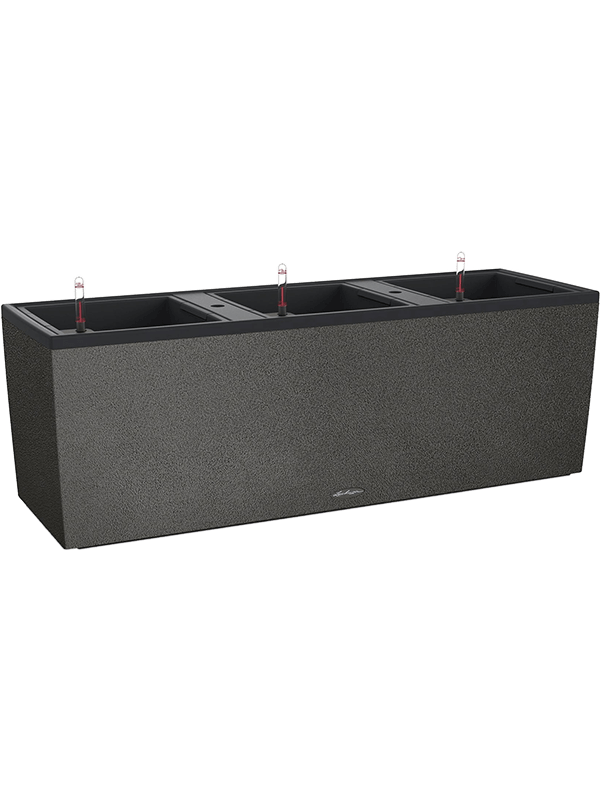 Lechuza Trio Stone 40 Plant Pot 44cm Height 40cm Dia All Inclusive set graphite black