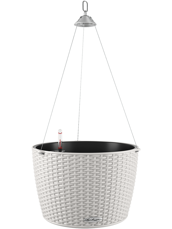 Lechuza Nido Cottage 35 Plant Pot 23cm Height 32cm Dia All Inclusive Set Light Grey