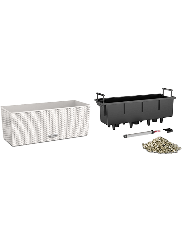Lechuza Balconera Cottage 50 Plant Pot 19cm Height 15cm Dia All Inclusive Set Light Grey