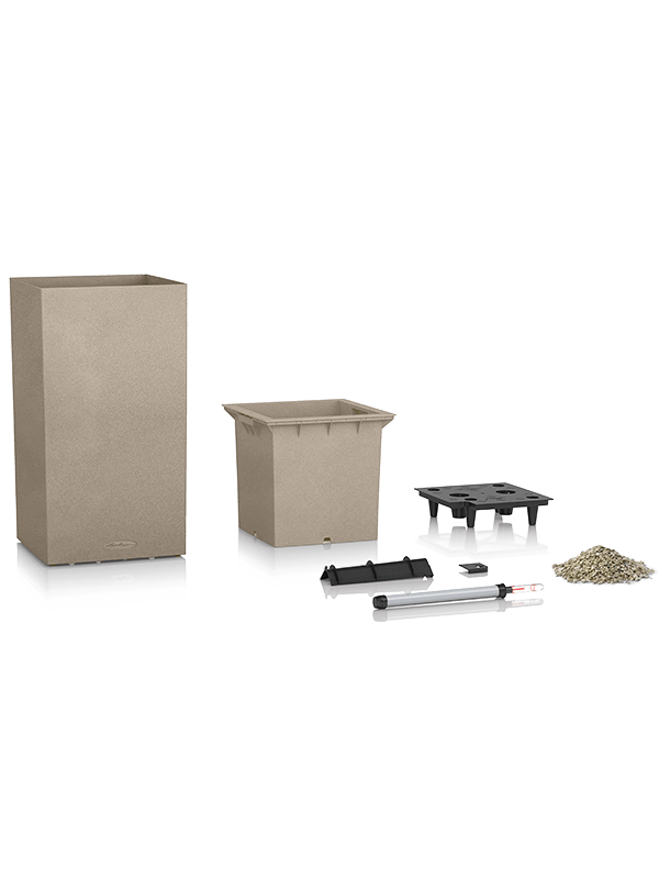 Lechuza Canto Stone 40 High Plant Pot 76cm Height 34cm Dia All inclusive set Sandbeige