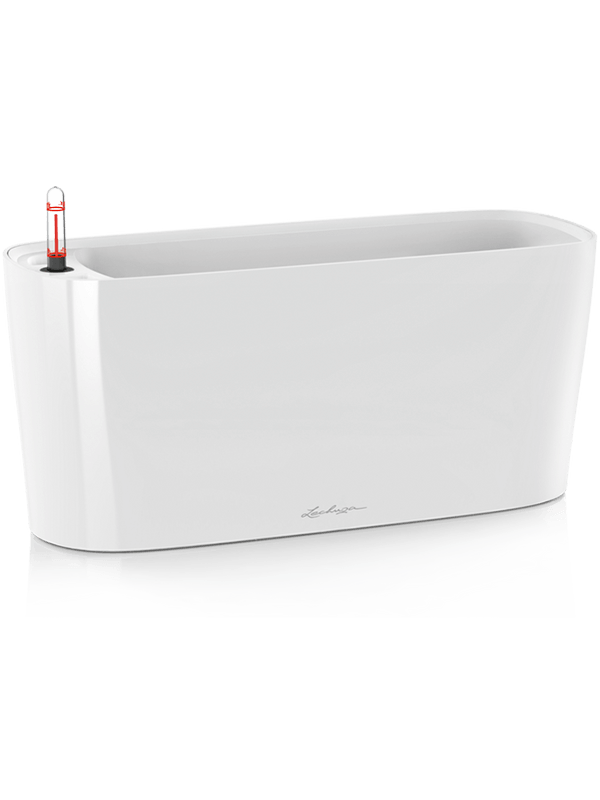 Lechuza Premium Delta 20 Plant Pot 18cm Height 12cm Dia All Inclusive Set White