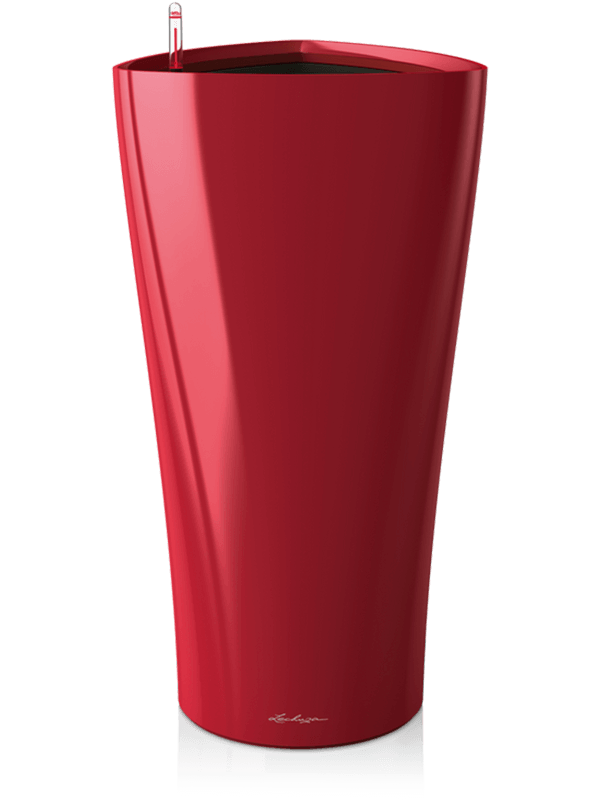 Lechuza Premium Delta 40 Plant Pot 75cm Height 33cm Dia All Inclusive Set Scarlet Red High-gloss