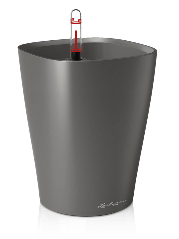 Lechuza Premium Deltini Plant Pot 18cm Height 12cm Dia All Inclusive Set Anthracite
