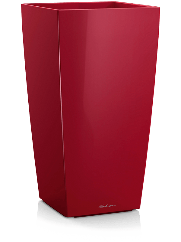 Lechuza Cubico Plant Pot 75cm Height 38cm Dia Scarlet Red High-gloss