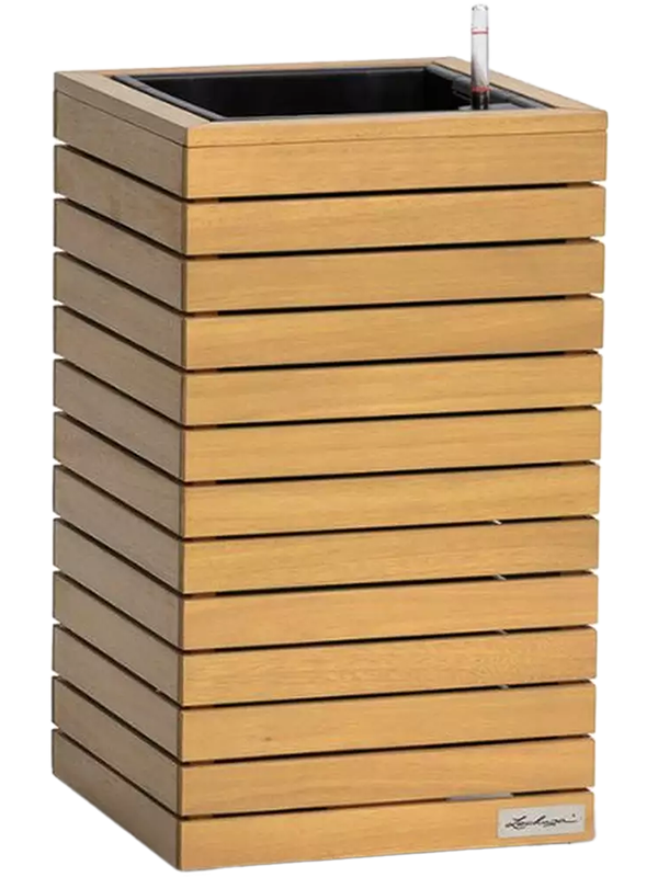 Lechuza Palo Natural Wood 35 Plant Pot 59cm Height 25cm Dia All Inclusive Set High