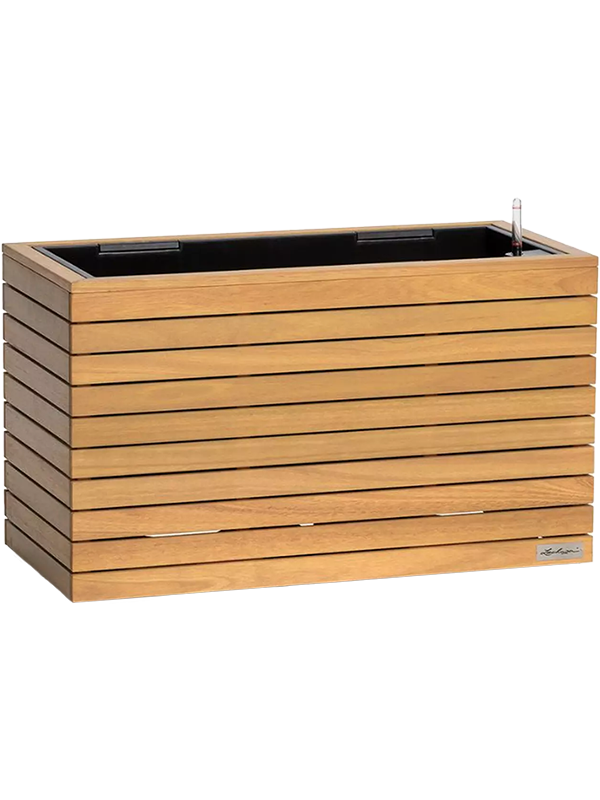 Lechuza Palo Natural Wood 80 Plant Pot 46cm Height 28cm Dia All Inclusive Set Wide Low