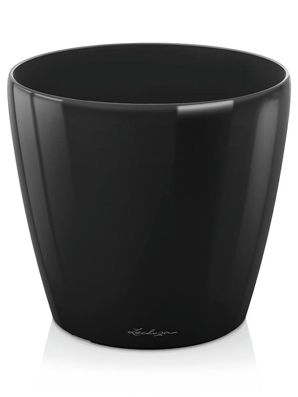 Lechuza Classico Plant Pot 20cm Height 20cm Dia Black High Gloss