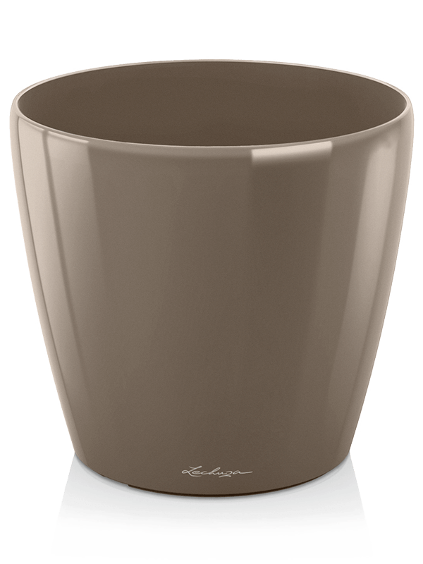 Lechuza Classico Plant Pot 26cm Height 26cm Dia Taupe High Gloss