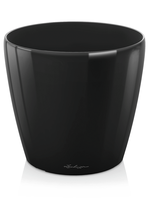 Lechuza Classico Plant Pot 32cm Height 33cm Dia Black High Gloss