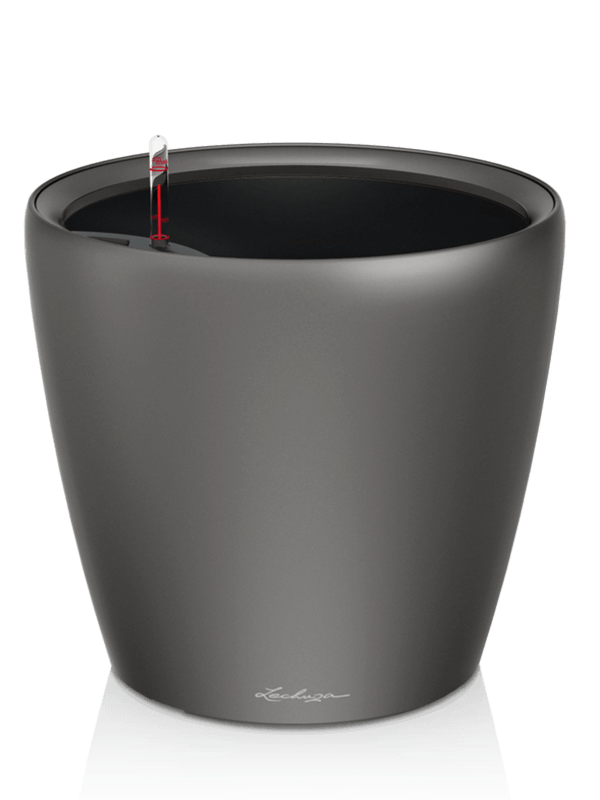Lechuza Premium Classico LS 50 Plant Pot 47cm Height 42cm Dia All Inclusive Set Anthracite Metallic