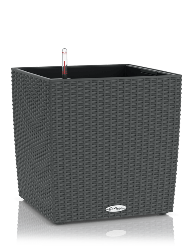 Lechuza Cube Cottage 40 Plant Pot 40cm Height 34cm Dia All Inclusive Set Granite