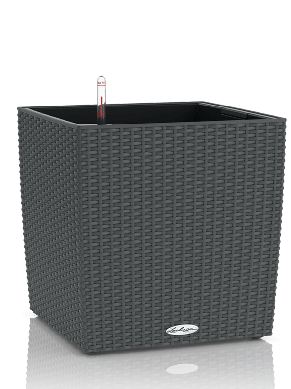 Lechuza Cube Cottage 50 Plant Pot 54cm Height 44cm Dia All Inclusive Set Granite