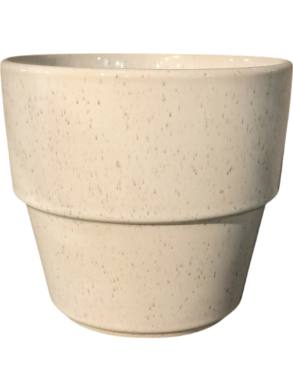 Cera Plant Pot 16cm Height 15cm Dia Pot Reactive White