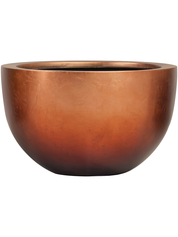 Baq Metallic Silver leaf Plant Pot 27cm Height 35cm Dia Bowl Matt Copper