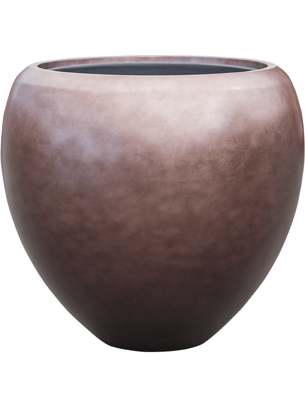 Baq Metallic Silver leaf Plant Pot 55cm Height 41cm Dia Couple Matt Coffee (with liner)