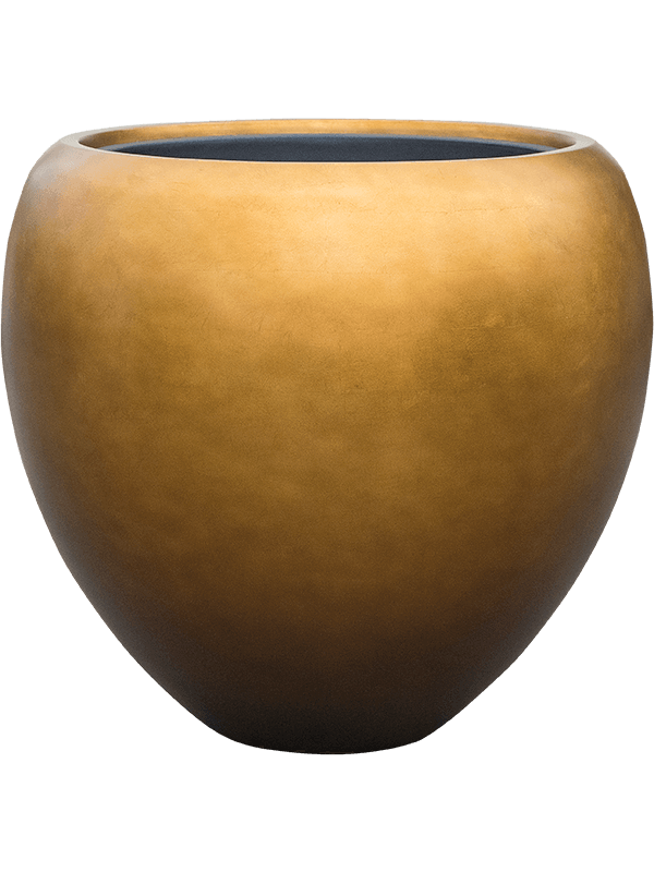 Baq Metallic Silver leaf Plant Pot 55cm Height 41cm Dia Couple Matt Honey (with liner)