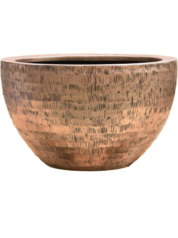 Baq Opus Hammered Plant Pot 27cm Height 30cm Dia Bowl Gold