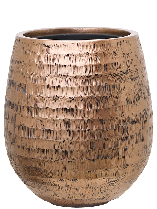 Baq Opus Hammered Plant Pot 42cm Height 24cm Dia Darcy Gold (with liner)