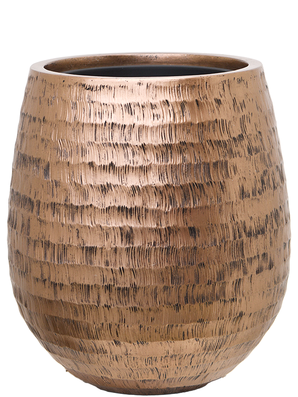 Baq Opus Hammered Plant Pot 48cm Height 30cm Dia Darcy Gold (with liner)