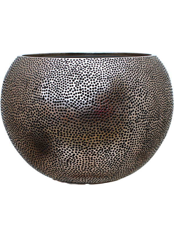 Baq Opus Hit Plant Pot 43cm Height 41cm Dia Globe Silver (with liner)