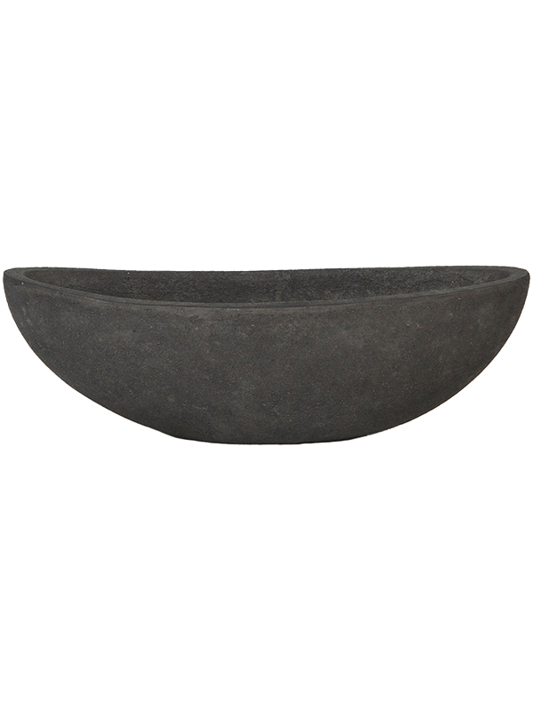 Baq Polystone Plain Plant Pot 13cm Height 18cm Dia Boat Smoke